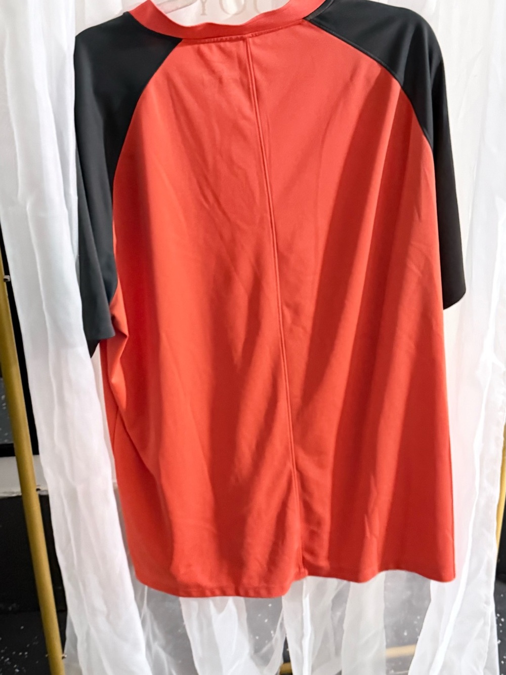 Nike Men’s Coral Red and Dark Gray Dri-FIT‎ Short-Sleeve Polo - Picture 3 of 4